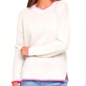 FILORO 100% Cashmere Whip Stitch Crewneck Sweater Size Medium